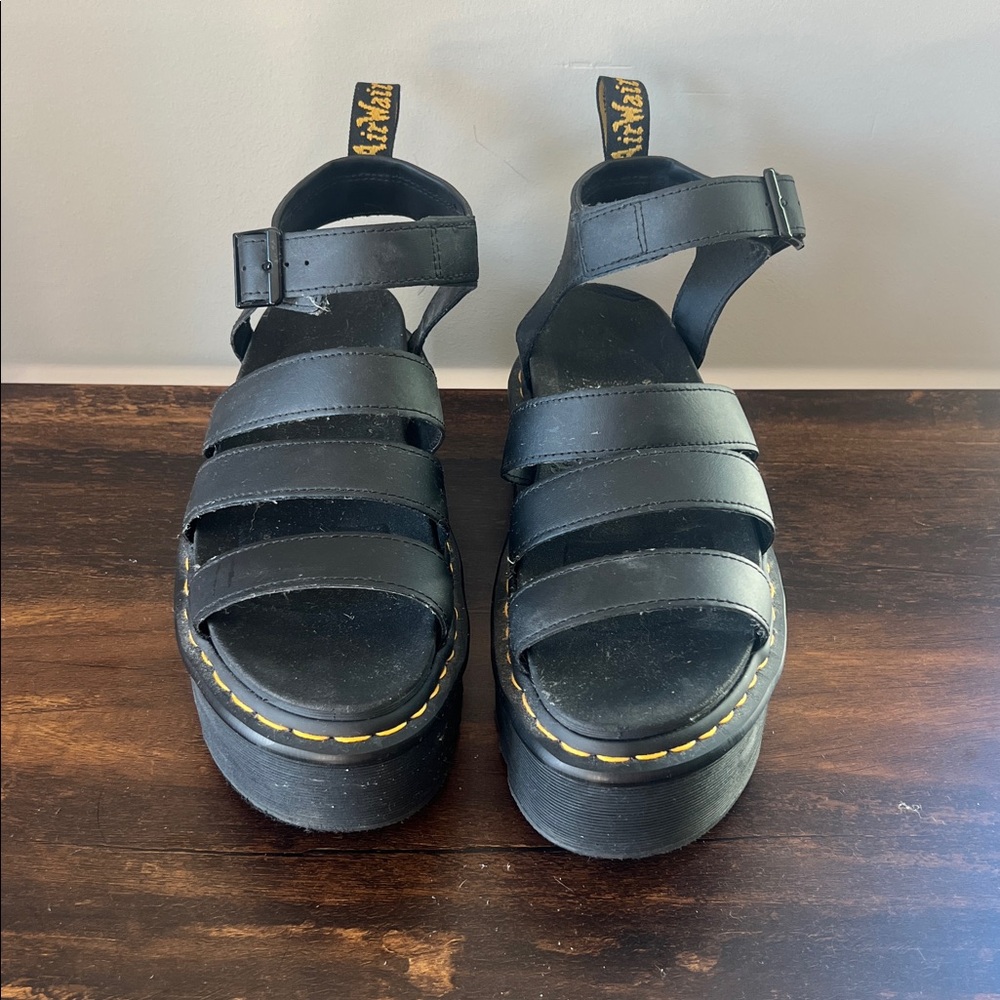 Dr. Martens Black Strappy Platform Sandals
